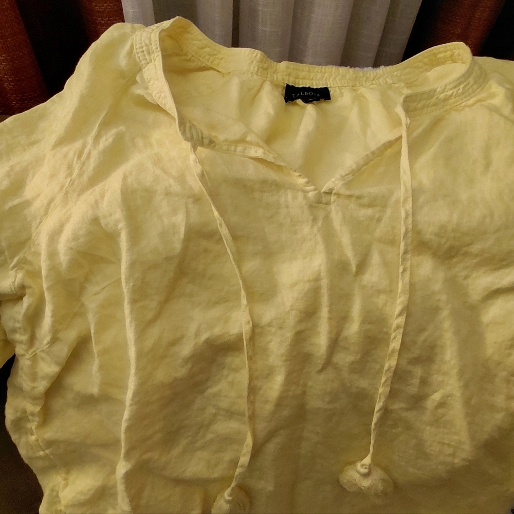 Talbots Yellow Linen Top - Picture 6 of 6